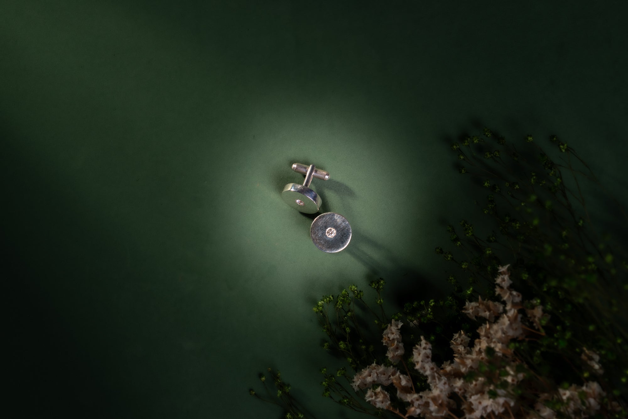 Botão de Punho Zircónia Incolor