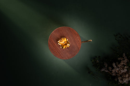 Açucareiro Rose em madeira e latão com banho de ouro 24k – JF Jóias